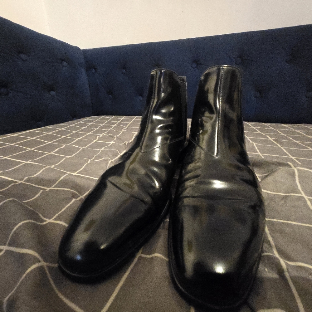 Men's Black Leather Chelsea  PRADA Boots